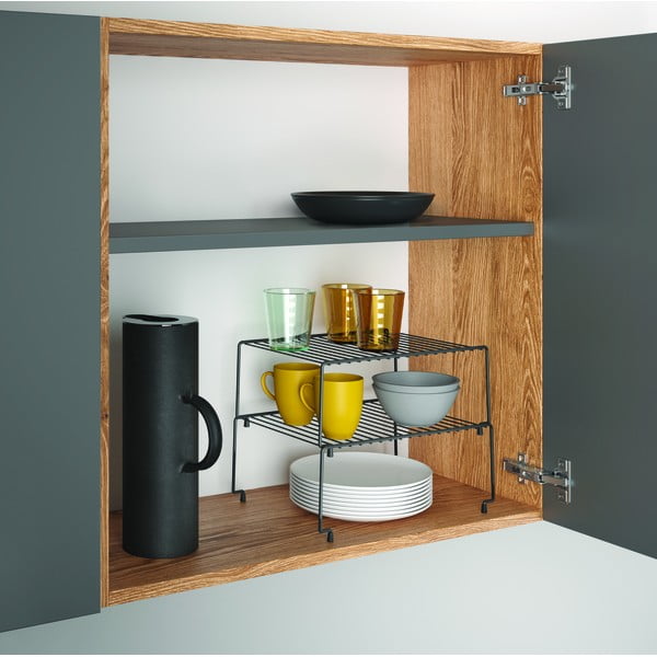 Set di 2 ripiani aggiuntivi neri per cucina Brooklyn Lava - Metaltex-image-1