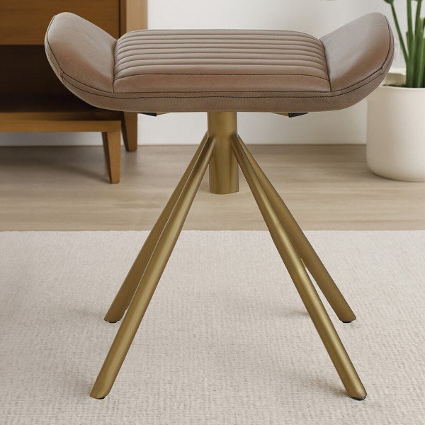 Poggiapiedi grigio con rivestimento in pelle Buffalo – Premier Housewares-image-3