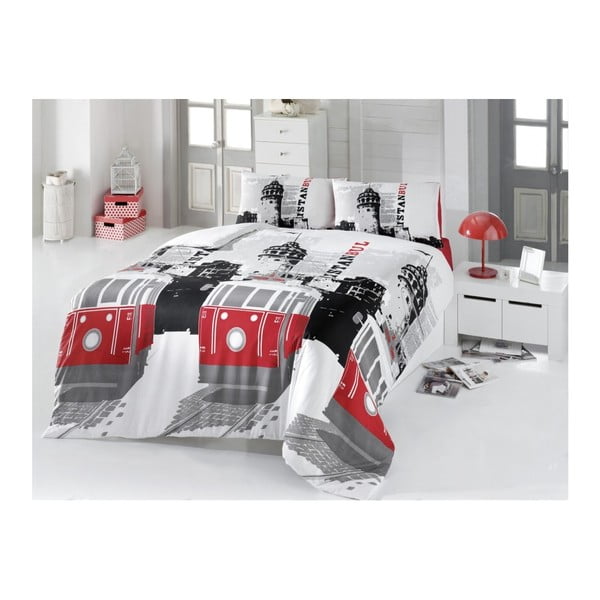 Biancheria da letto matrimoniale in cotone con lenzuolo Marcy, 200 x 220 cm - Mijolnir