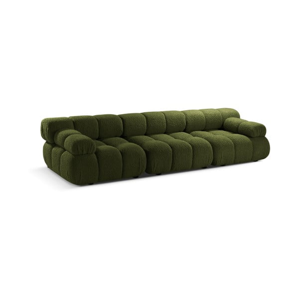 Divano componibile verde in tessuto bouclé 282 cm Bellis - Micadoni Home-image-3