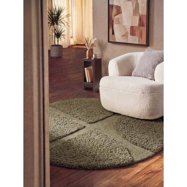 Tappeto rotondo color kaki tessuto a mano ø 160 cm Lambeth Jasper – Ted Baker-image-1