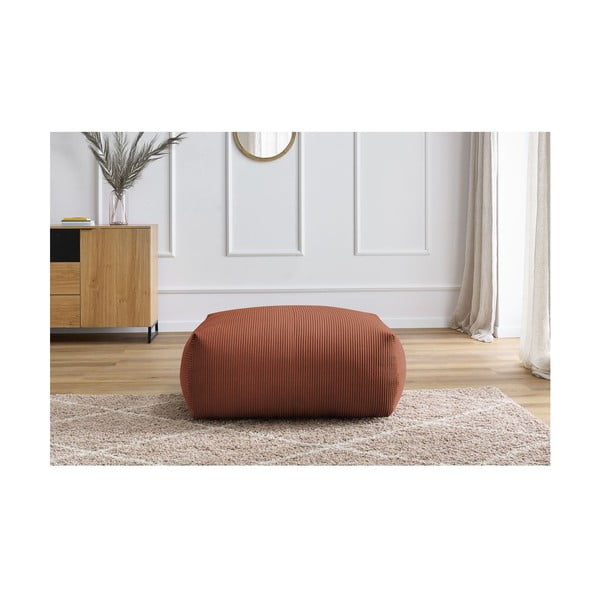 Poggiapiedi color mattone con rivestimento in velluto a coste Voltaire – Bobochic Paris-image-1