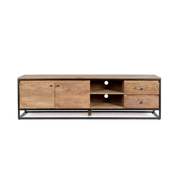 Mobile TV di colore naturale in legno sheesham massiccio 175x50x45 cm Nartan – Bizzotto