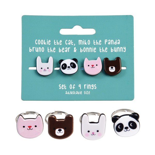 Set di 4 anelli per bambini Miko and Friends - Rex London