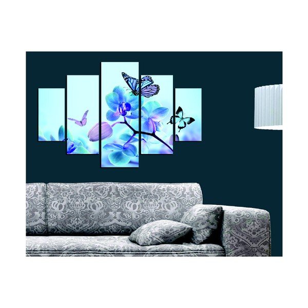 Quadro multiplo Sakura e farfalla, 92 x 56 cm - Destiny-image-1