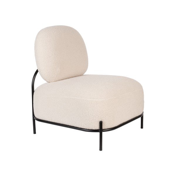 Poltrona crema in tessuto bouclé Polly - White Label
