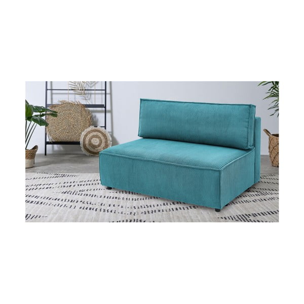 Modulo divano in velluto a coste blu, parte centrale Nihad modular - Bobochic Paris-image-1