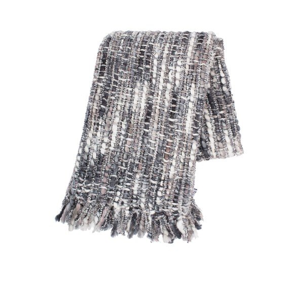 Plaid grigio a righe , 130 x 170 cm Chunky - Tiseco Home Studio