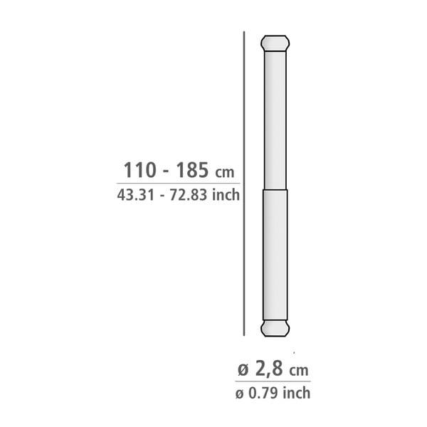 Asta da bagno telescopica nera, lunghezza 110-185 cm Luz - Wenko-image-3