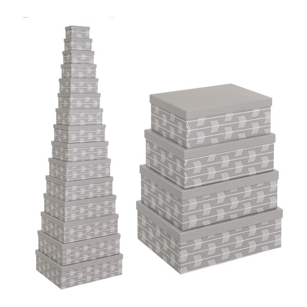 Scatole di cartone in set da 15 con coperchio Route - Casa Selección-image-2