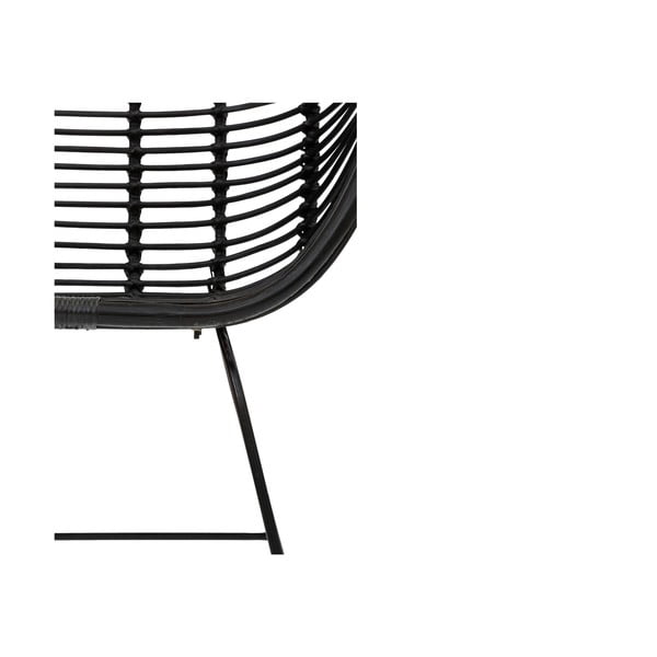 Sedie da pranzo in rattan nero in set di 2 Kiran - Støraa-image-1