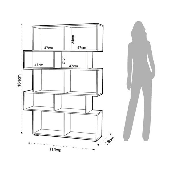Libreria bianca con bordo in legno 115x160 cm Random Barbara - Tomasucci-image-3