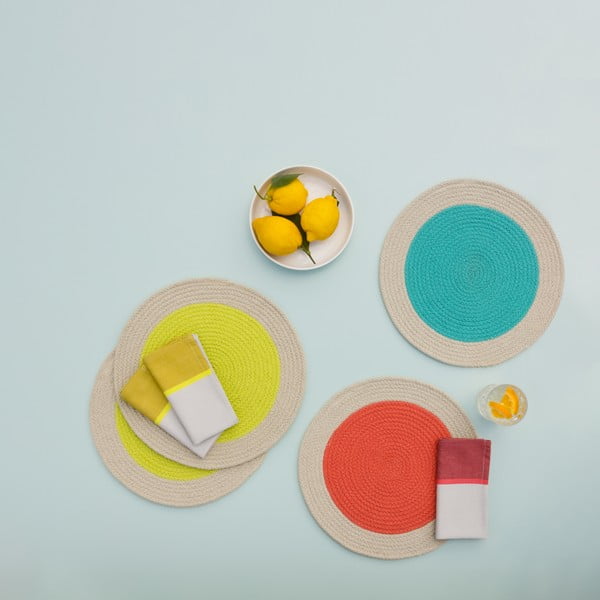 Tovaglietta in stoffa 2 pz ø 38 cm Mint - Remember-image-1