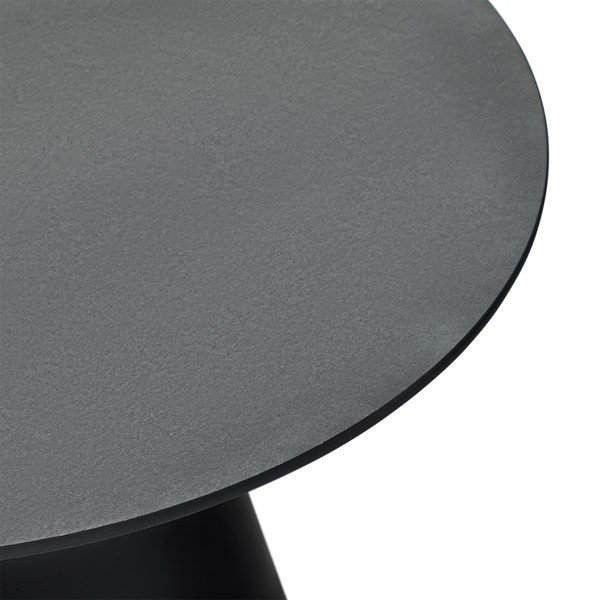 Tavolino in grigio scuro e nero con piano in marmo ø 80 cm Tango - Furnhouse-image-1