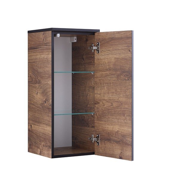 Mobile bagno sospeso marrone in rovere decorato 30x72 cm Set 374 - Pelipal-image-2