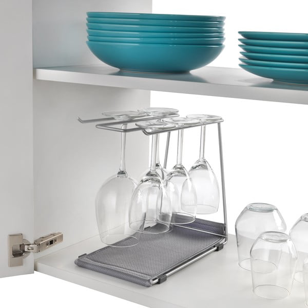 Portabicchieri da vino in acciaio, argento Calix - Metaltex-image-3