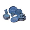 Set da pranzo in gres blu scuro 16 pezzi Glosia - Bonami Selection