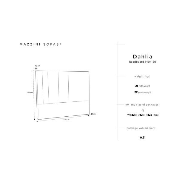 Testata nera Dahlia, 120 x 140 cm - Mazzini Sofas-image-4