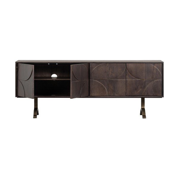 Mobile TV marrone scuro in mango massiccio 180x70x40 cm Draw – WOOOD-image-2