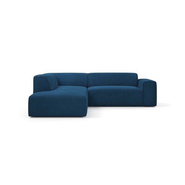 Divano angolare in velluto a coste turchese, 260 cm, angolo sinistro Karen - Marie Claire Home