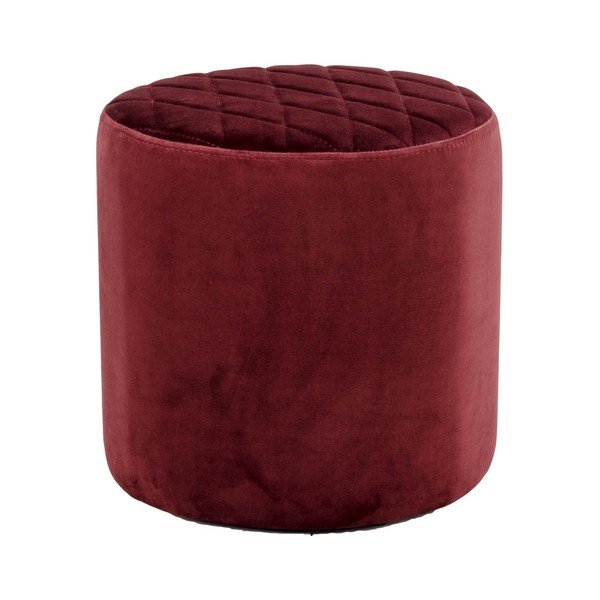 Pouf in velluto rosso, ø 34 cm Ejby - House Nordic