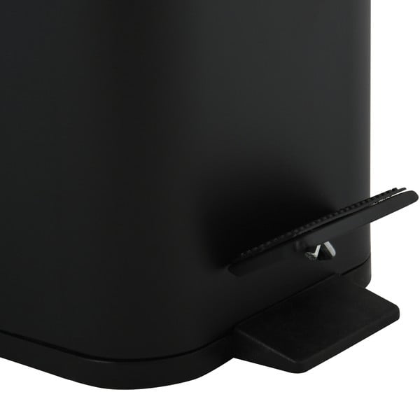 Cestino per la spazzatura nero opaco in acciaio con pedale 5 l   Erik – Spirella-image-4