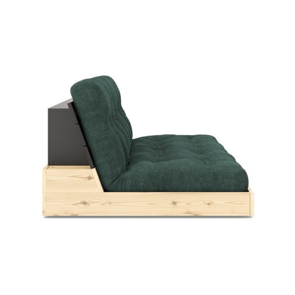 Divano letto in velluto a coste verde scuro 196 cm Base - Karup Design-image-3