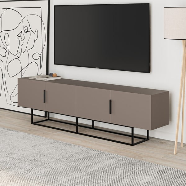 Tavolo TV grigio-beige 200x55 cm Titan - Marckeric-image-2