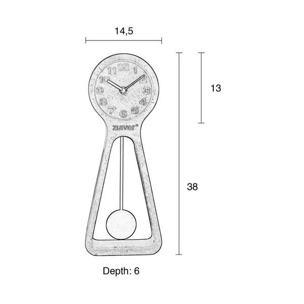 Orologio da tavolo in cemento grigio a pendolo - Zuiver-image-1