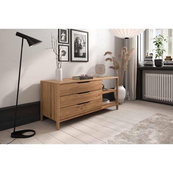 Cassettiera bassa in legno di quercia in colore naturale 140x64 cm Twig - The Beds-image-3