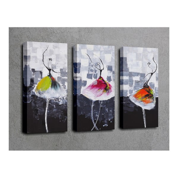 Pittura in 3 parti su tela Danzatrici - Wallity-image-1