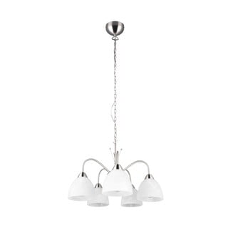 Lampadario bianco/argentato con paralume in vetro ø 55 cm Dobby – Trio