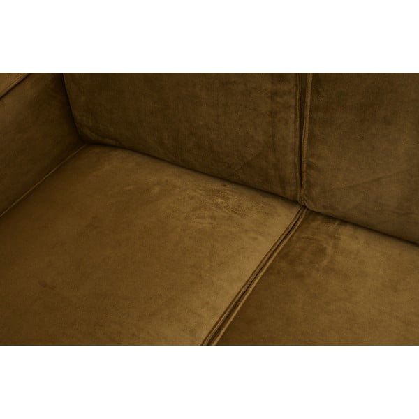 Divano angolare giallo (con penisola a destra/a L) con rivestimento in velluto Statement – WOOOD-image-1