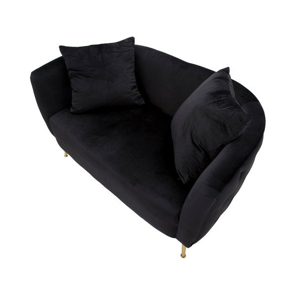 Divano nero con rivestimento in velluto 127 cm Bucarest – Mauro Ferretti-image-4