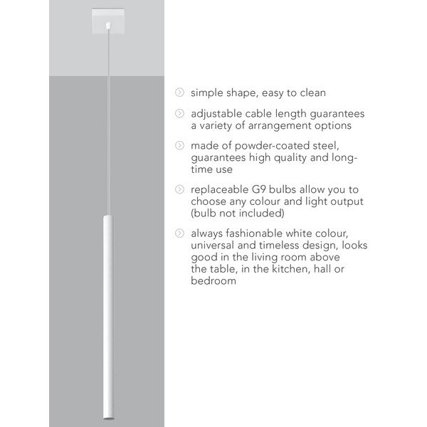 Apparecchio a sospensione bianco Singolo Fideus - Sollux-image-4