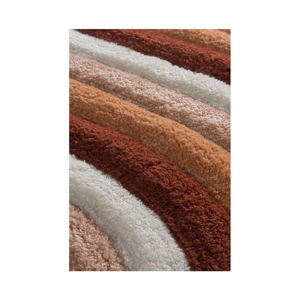 Tappeto da bagno arancione e bianco Waves Trismo, 100 x 60 cm - Foutastic-image-2