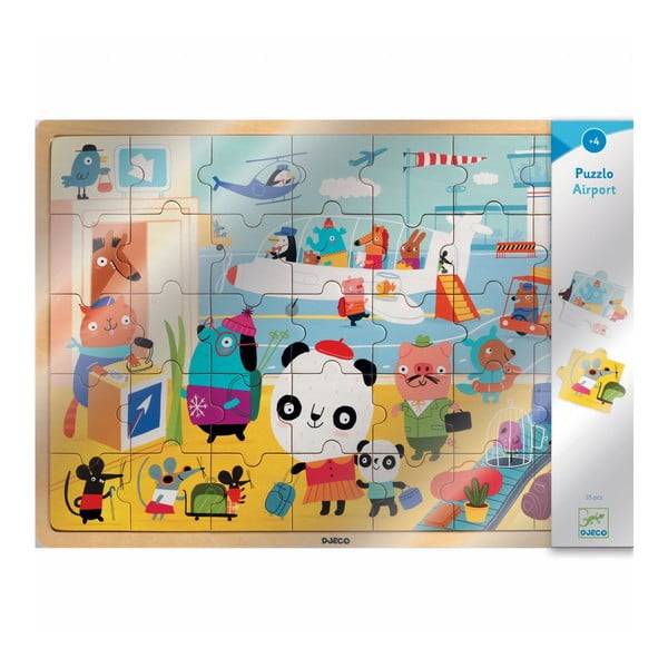 Puzzle per bambini in legno Airport - Djeco-image-1