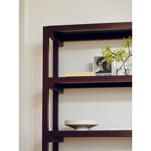 Scaffale burgundy in faggio massiccio 184x180x37 cm Noru – noo.ma-image-1