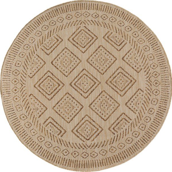 Tappeto da interno/esterno rotondo beige ø 80 cm Mira 1452 – Ayyildiz Carpets