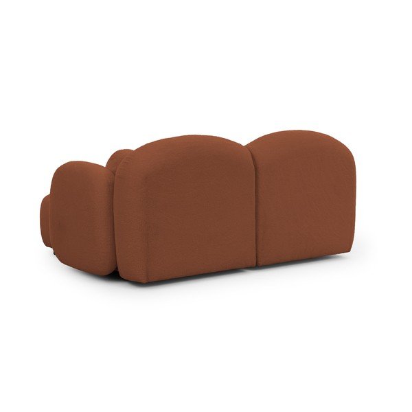 Divano angolare color terracotta (con penisola a destra/con chaise lounge) con rivestimento in bouclé Orbit – Ropez-image-3
