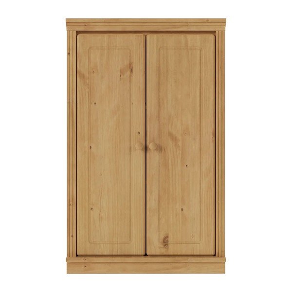 Armadietto colore naturale chiaro in pino massiccio 74x118x35 cm Anita – Støraa