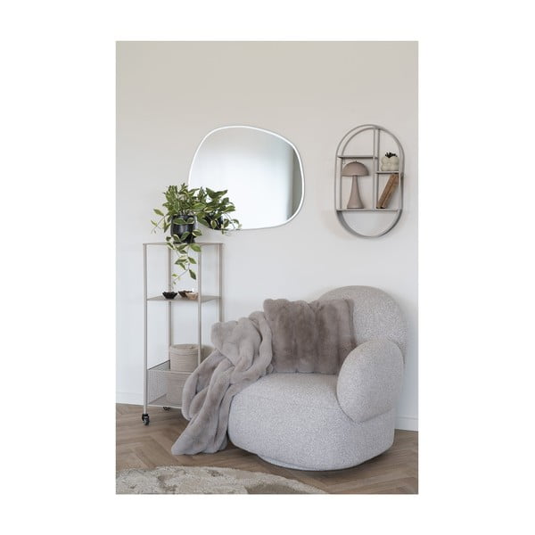 Poltrona grigio chiaro in tessuto bouclé Messina - House Nordic-image-4