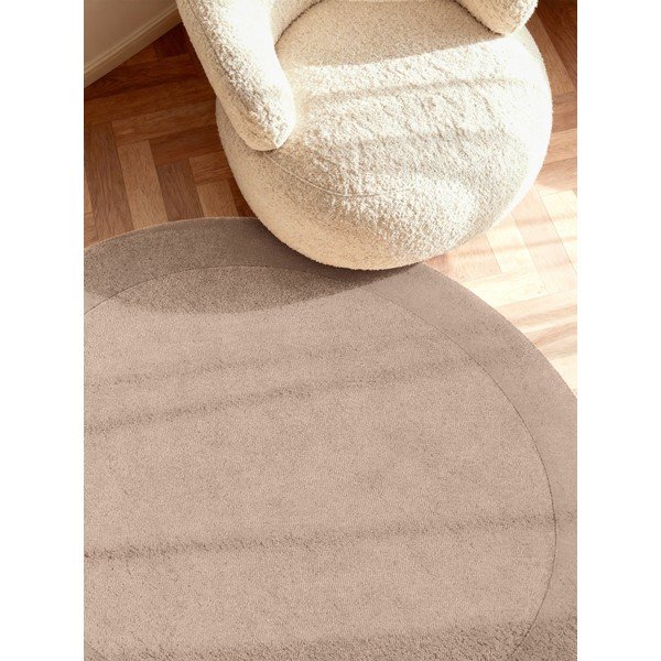 Tappeto rotondo beige in misto lana tessuto a mano ø 150 cm Kivi – Villeroy&Boch-image-1