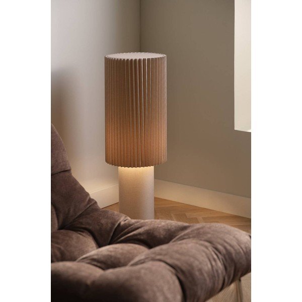 Lampada da terra beige in tessuto (altezza totale 80 cm) Harriet – Jotex-image-1