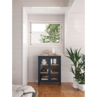 Vetrina in legno di pino blu scuro/naturale 90x110 cm Misti - Marckeric