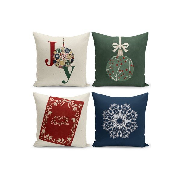 Federe con motivo natalizio in set da 4 43x43 cm - Kate Louise