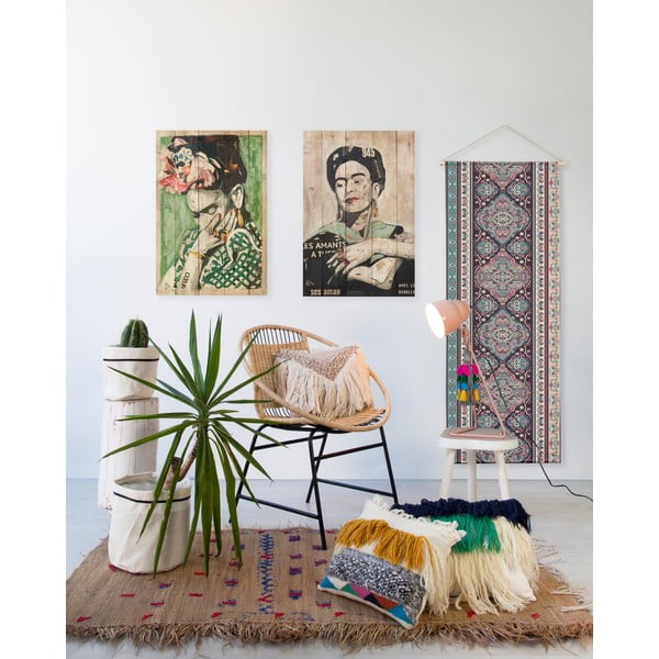 Insegna in legno 40x60 cm Frida Les Amants - Madre Selva-image-1