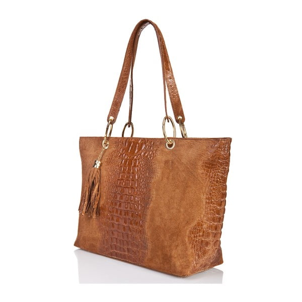 Borsa in pelle marrone cognac Ravenna - Massimo Castelli-image-2