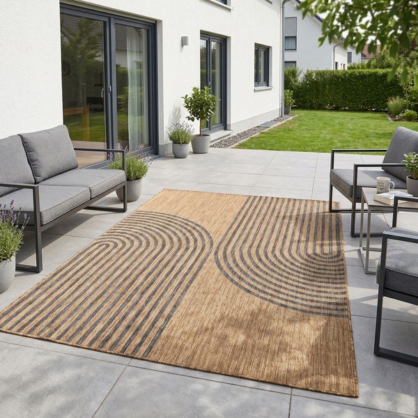 Tappeto da interno/esterno nero/marrone 200x290 cm Mira 1453 – Ayyildiz Carpets-image-1