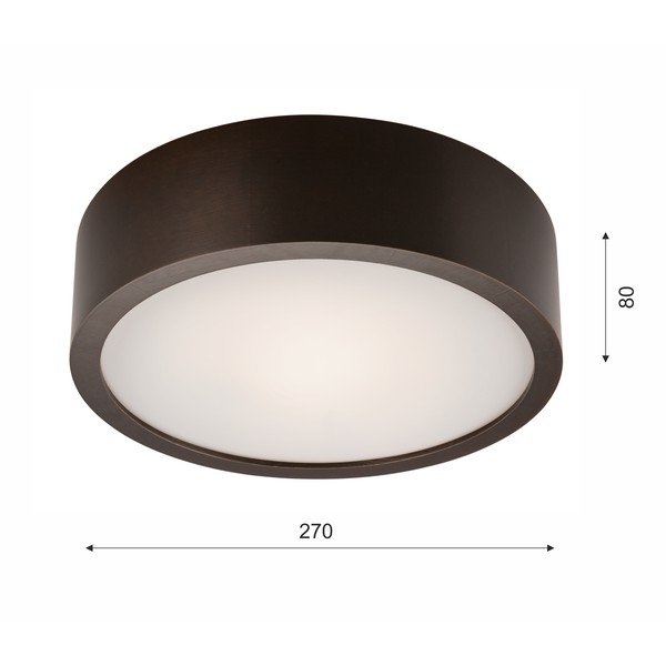 Lampada da soffitto marrone scuro con paralume in vetro ø 27 cm Eveline - LAMKUR-image-4